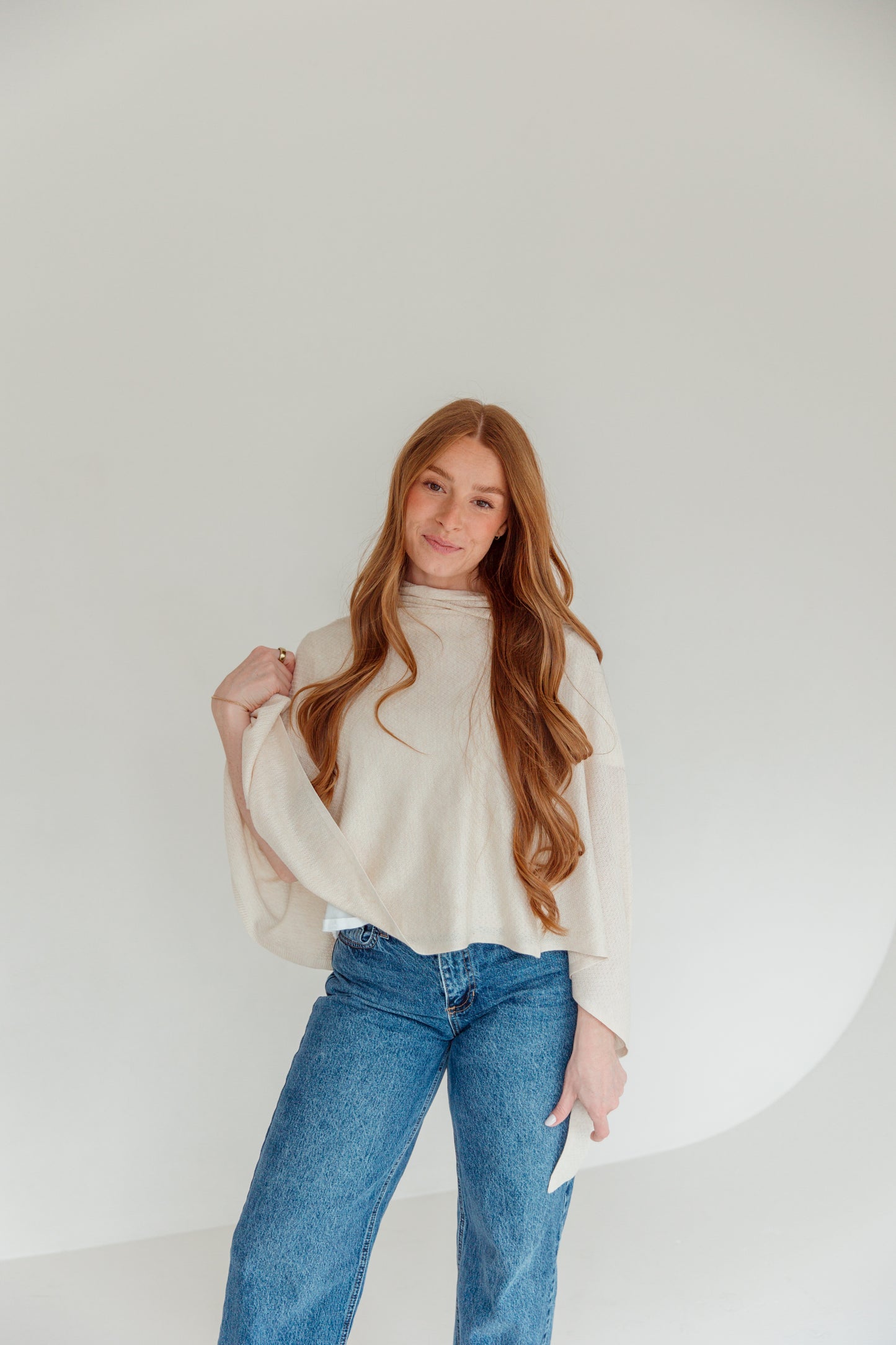 Breathable Viscose Nursing Cover - Beige