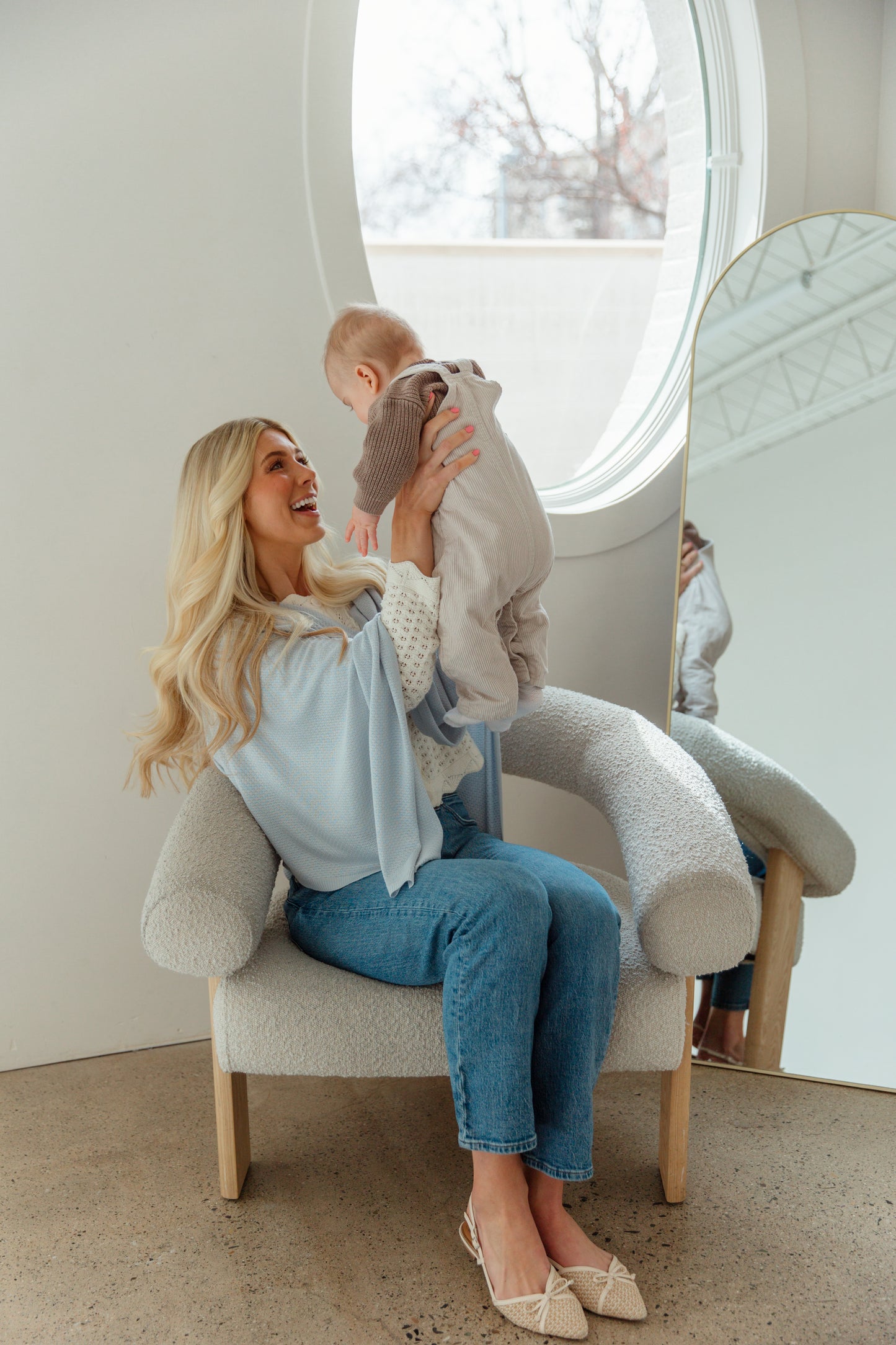 Breathable Viscose Nursing Cover - Light Blue